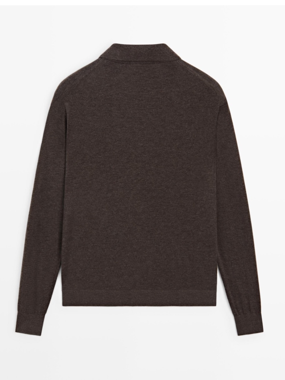 Massimo Dutti NWT WOOL BLEND QUARTER-ZIP KNIT SWEATER BROWN 0964/206 - Picture 3 of 11